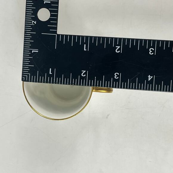 Antique French Demitasse Cup & Saucer Mansard Paris Blue Gold Monogram Porcelain - Picture 11 of 13